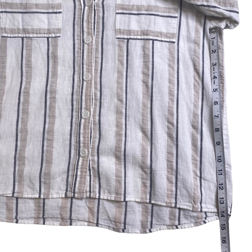 Vince Camuto Linen Stripe Button Down Shirt Size Medium - Picture 13 of 14